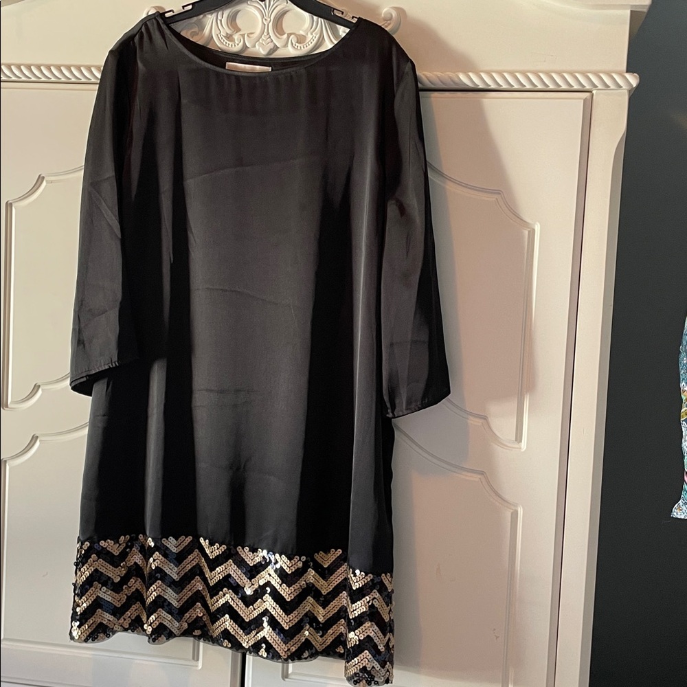 Michaels Kos Black Satin Dress .